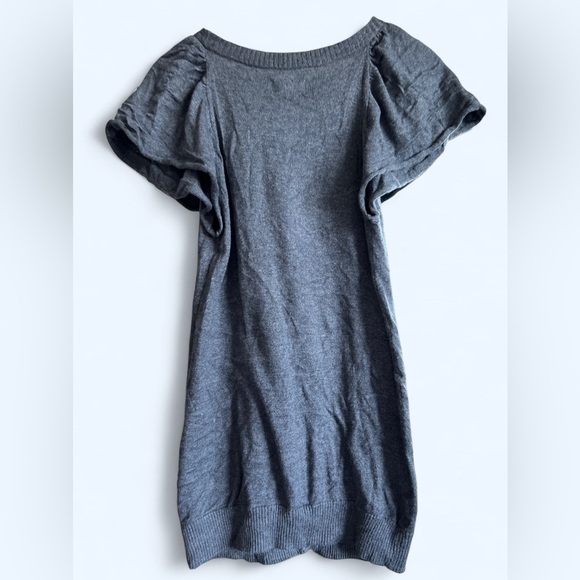 Vintage 725 Originals Womens Charcoal Cozy Core Coquette Ruffled Sleeve Cardigan - Picture 11 of 11